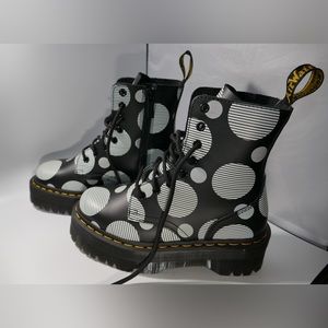 Dr Martens- JADON POLKA DOT SMOOTH LEATHER PLATFORM BOOTS